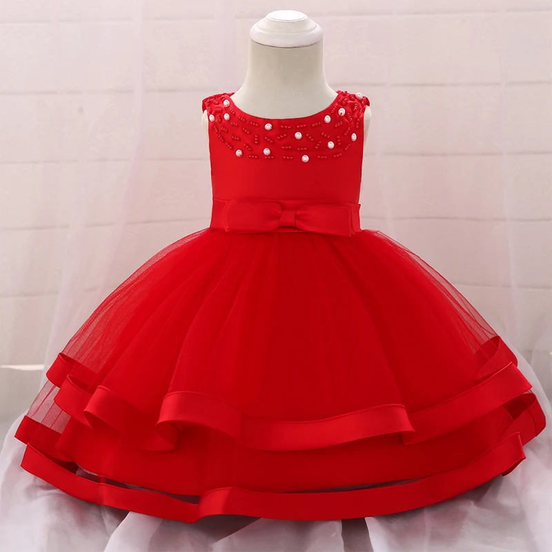 Formal Newborn Clothes 1st Birthday Christening Dress For Baby Girl Dresses Beading Party Princess Girls Dress 1 2 Year