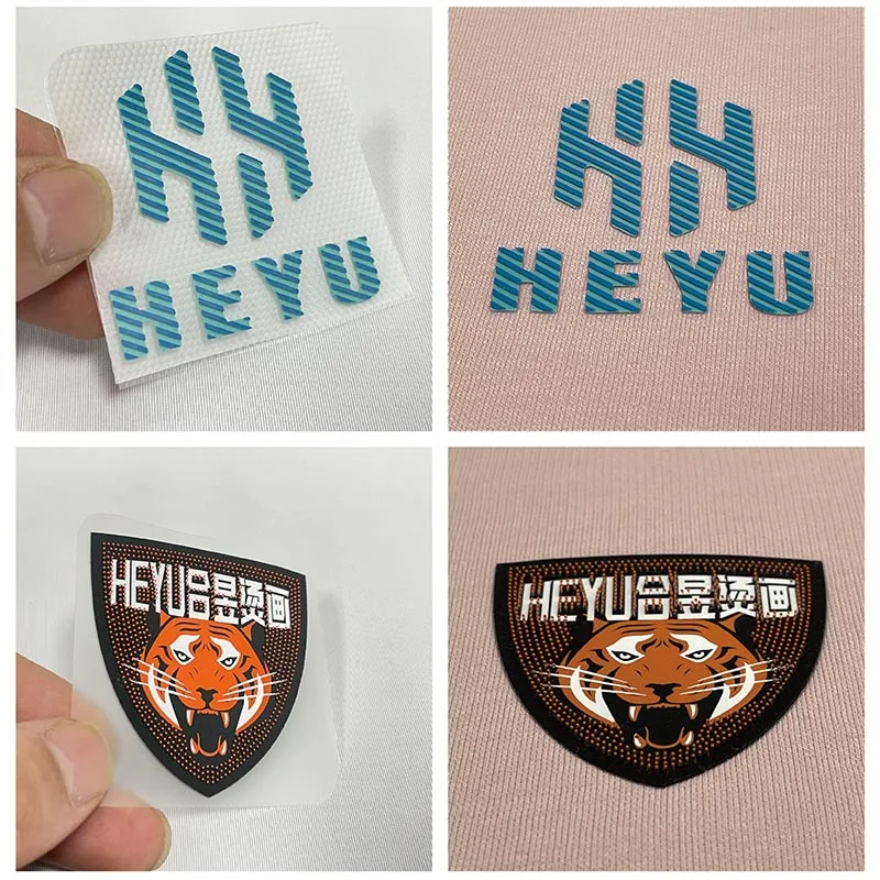 Wholesale Custom Hot Stamping 3d Silicone Heat Transfer Label Customized logo Garment Labels Reflective Iron on clothes Patch