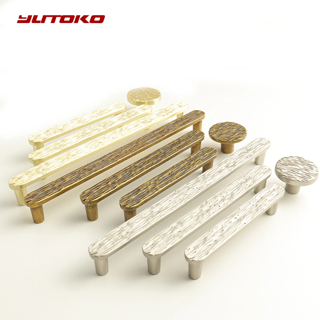 

Luxury Solid Brass Hammer Handle Irregular Patterns Kitchen Cabinet Door Handles Nordic Wardrobe Drawer Pulls Golden Furniture