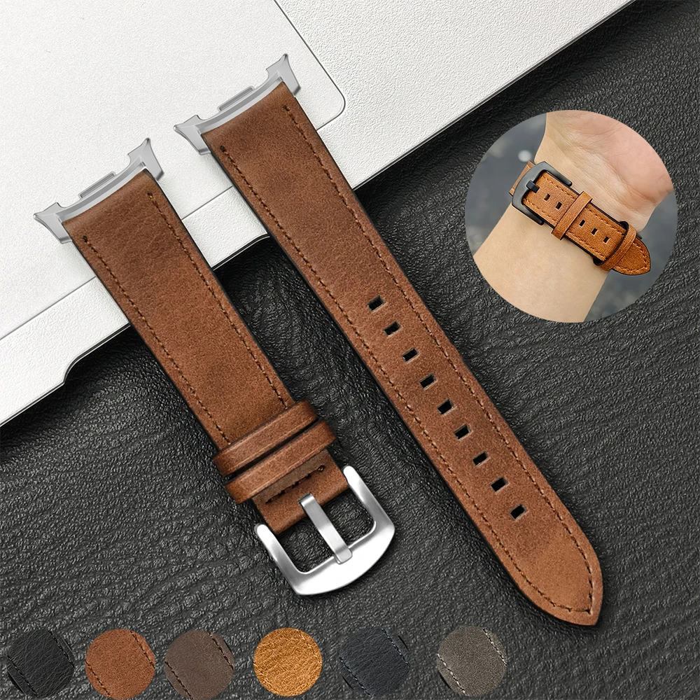 

Кожаный ремешок для Samsung Galaxy Watch 8 40 44 мм Ultra2025 Band для Samsung Galaxy 8Classic 46 мм быстросъемный кожаный браслет