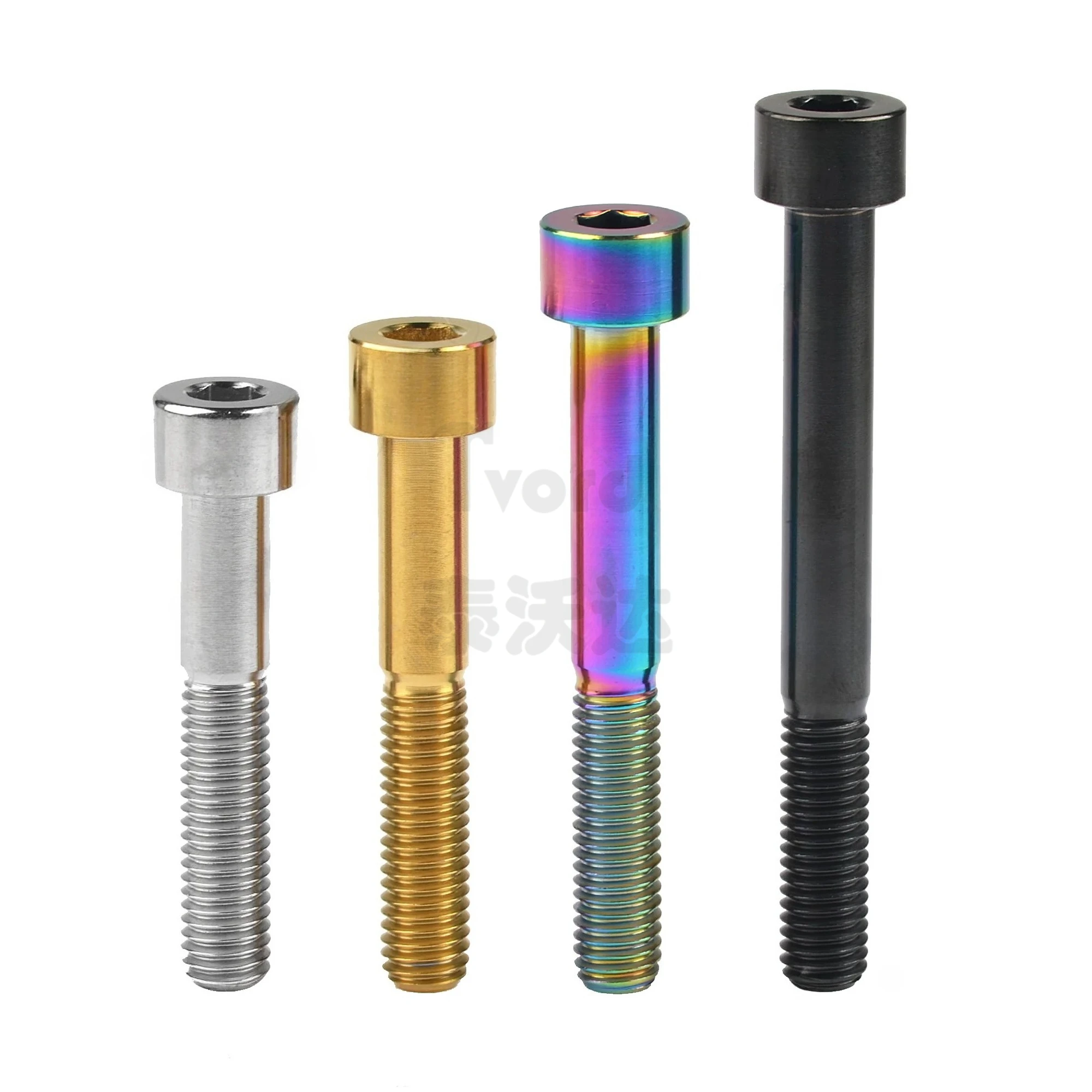 Baut Titanium M7/M8x15 20 25 30 32 35 40 43 45 50 60 70mm Kepala Kunci Allen Sekrup Ti untuk Sepeda Motor Mobil