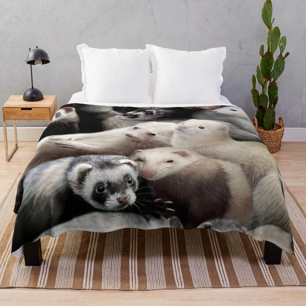 

Ferrets Throw Blanket anime Decorative Throw Blanket