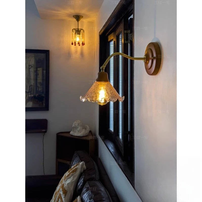 

Living room corridor aisle lamp, Japanese solid wood bedroom bedside lamp