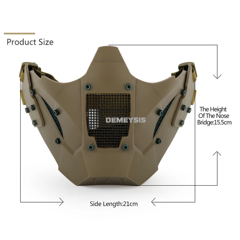 Airsoft Half Face Mask Outdoor Face Protection Module Helmet Mount Shooting Paintball Masks Head Wearing Tactical Hunting Mask