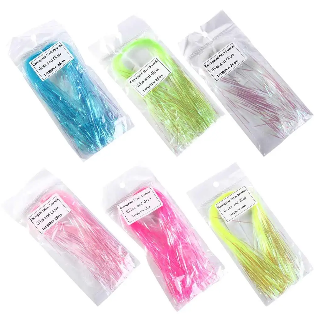 1mm Width Corrugated Flash Strands Fish Scale Fly Fishing Tying Flash Tinsel Simulates Streamer Gliss Glow Strands Saltwater