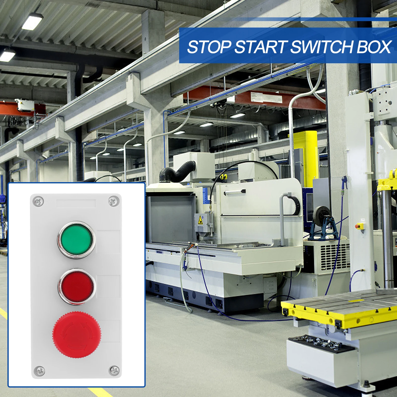 

Emergency Stop Switch Box Plastic Simple Installation No Burrs Non Deform Junction Terminal Factory Box Sturdy Long Life