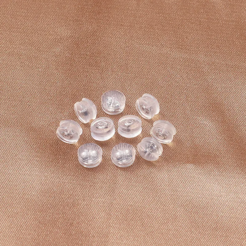 100 قطعة من حلقات الأقراط المصنوعة من السيليكون على شكل همبرغر، ملحقات لظهر القرط على شكل فراشة مع فضي عيار 925 من الداخل