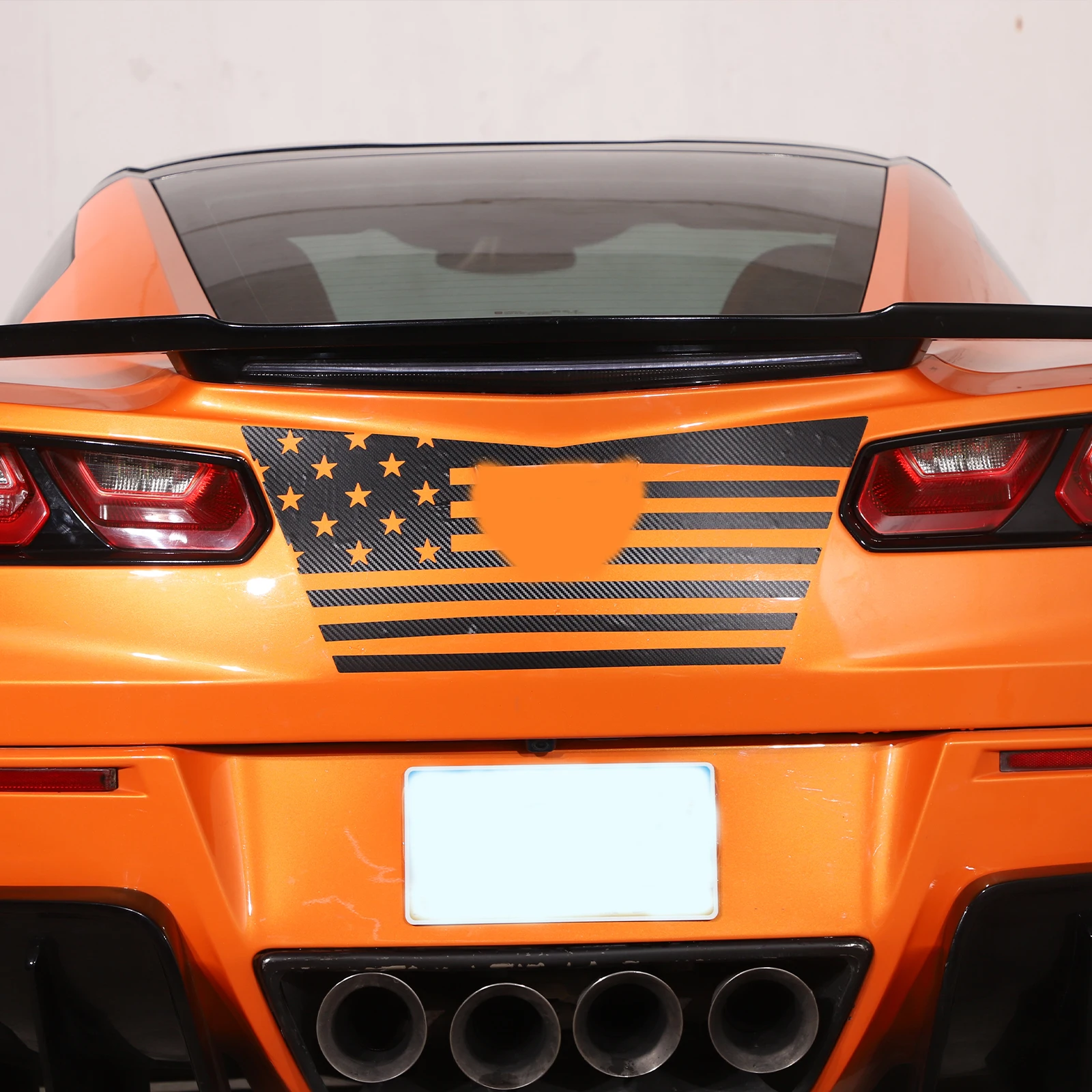 

For Chevrolet Corvette C7 2014 2015 2016 2017 2018 2019 PVC Carbon Fiber Car Rear Tail Label Film Trim Sticker Car Accessories