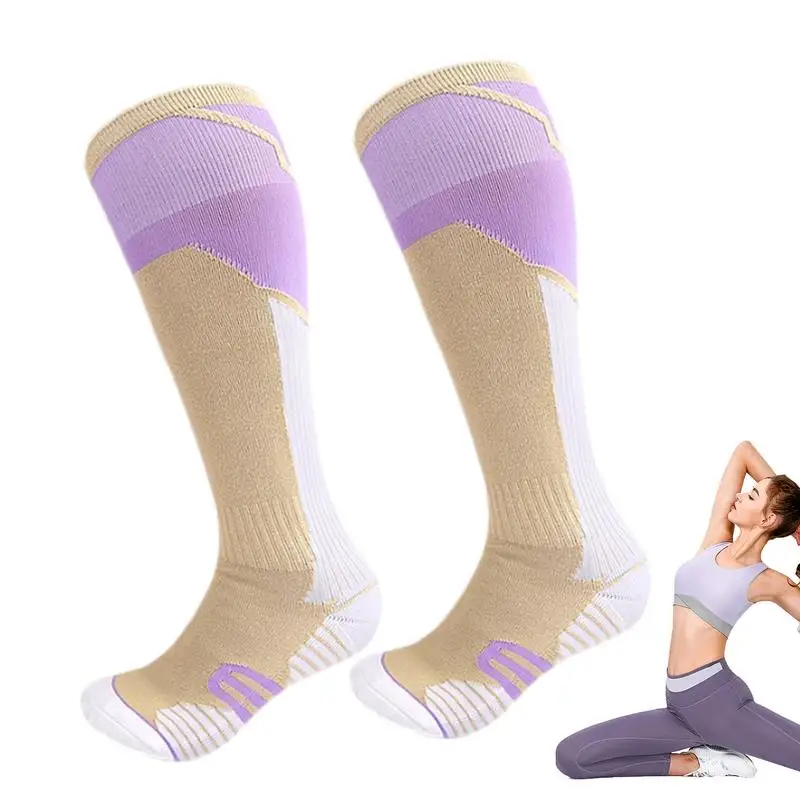 Compression Stockings Knee High Supports Running Socks 20-30 MmHg Compression Socks For Women & Men Circulation Recovery Running