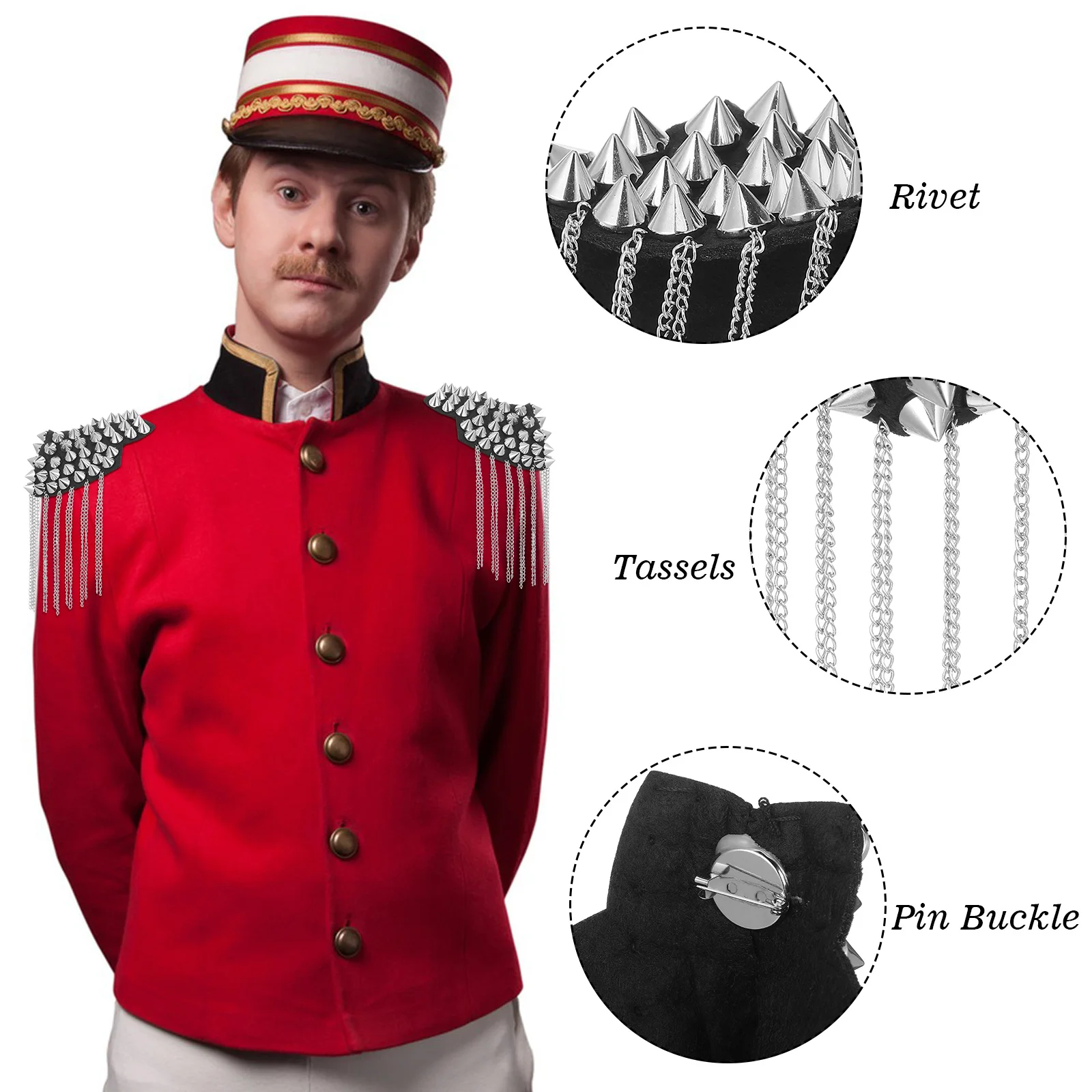 1 زوج الكتف شرابة ديكور برشام الكتفية هامش شارة الزخرفية الكتف مجلس المرحلة زي اكسسوارات شارة الكتفية #5