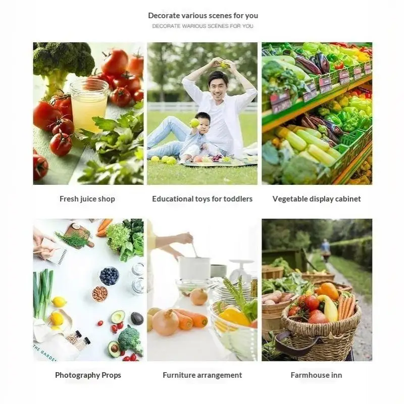 Lebensechte Künstliche Gemüse- und Obst-Strang-Anhänger 1 Bündel Falsches Lebensmittel-Modell für Küchen-Display Fotografie-Requisiten Dekoration – Detail 10