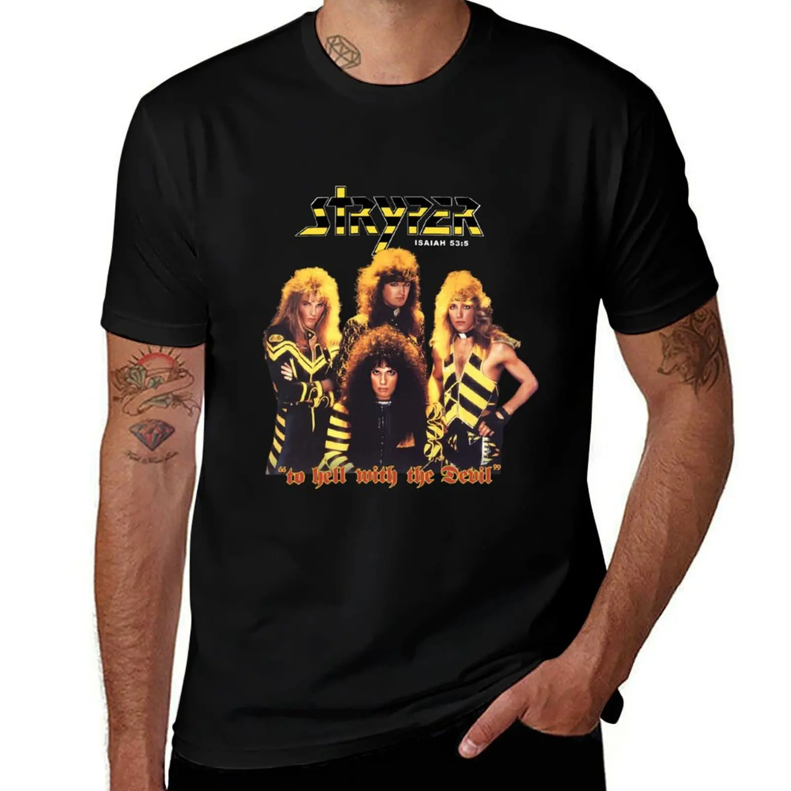 Hard Rock Band Stryper T-Shirt Basic Daily Outfit Short Sleeve Tee T-Shirt