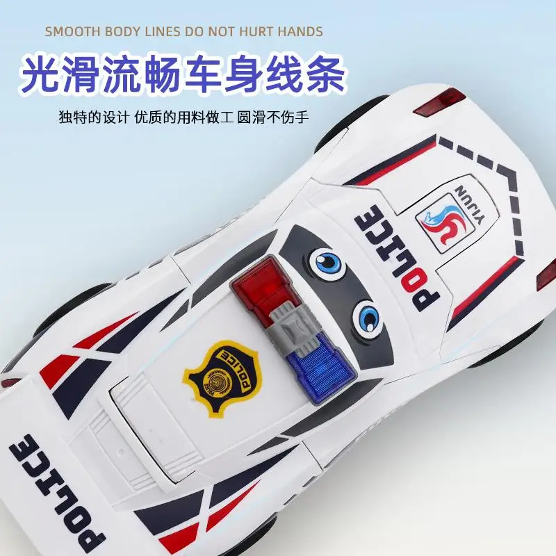 Jouet robot de voiture de police transformée électrique pour enfants de 2 à 4 ans avec lumières et musique