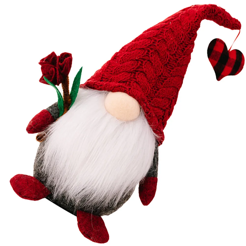 

Valentine's Day Gnome Dwarf Decor Swedish Nordic Style Compact Tabletop Ornament for Home Office Desktop Holiday Party Warm