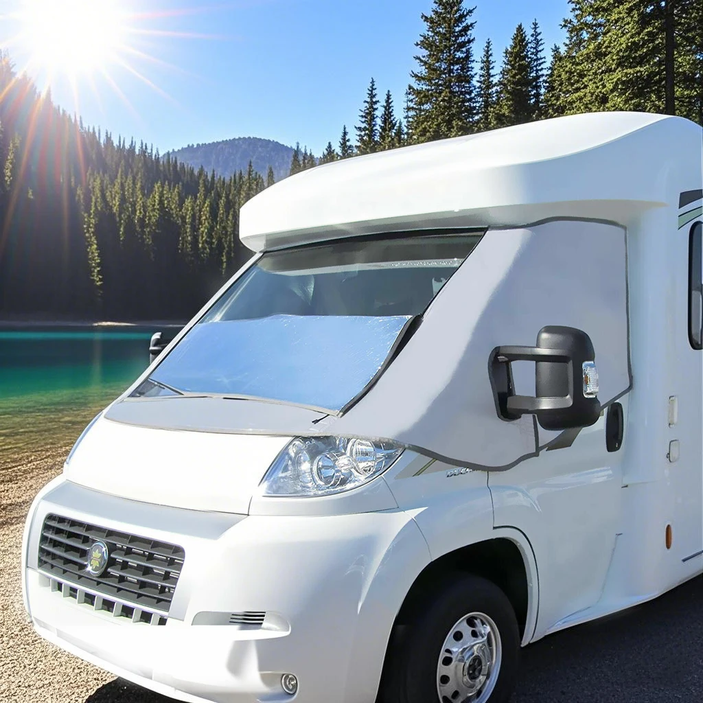 

Caravans Front Window Sunshade With Mirror Cutouts Windshield Cover Curtain Fit For Fiat Ducato Peugeot Boxer Citroen Relay X250