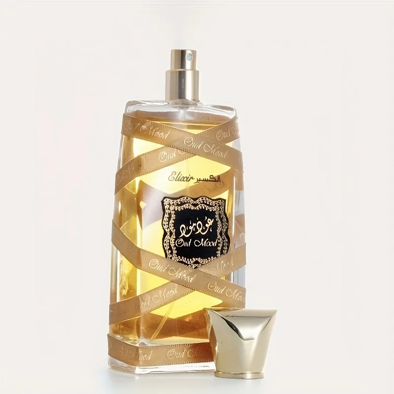 

100ml Arabic Perfume Oud Mood Elixir Eau De Parfum Luxury Gold-Ribbon Oud Woody Long-Lasting Fragrance Spray
