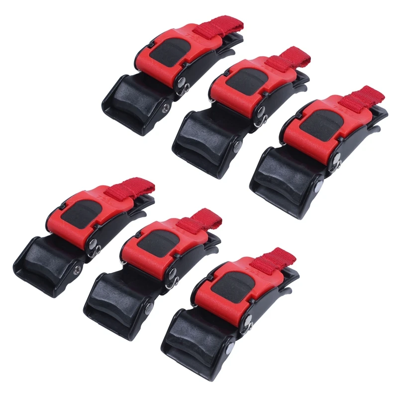 플라스틱 오토바이 헬멧 스피드 클립 턱 스트랩, 퀵릴리즈 풀 버클, 블랙 + 레드, 6X, 신제품