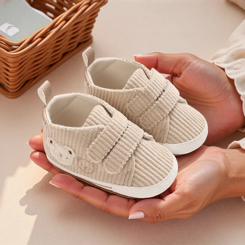 Cute Little Bear Baby Sneakers Classic Stripes Casual Baby Boy Girl Shoes Anti-slip Soft First Walkers Infant Baby Unisex Shoes
