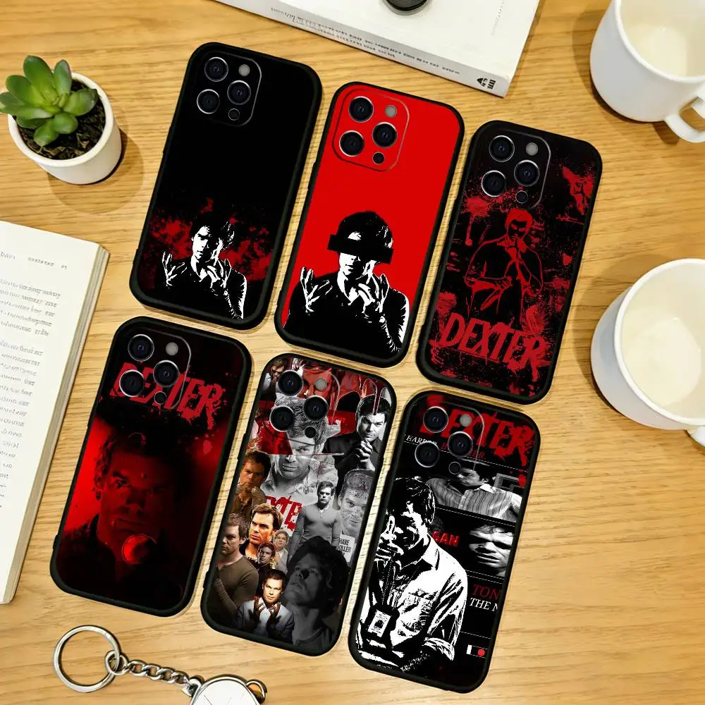 

Limited series D-Dexter Morgan Phone Case For iPhone 17,16,15,14,13,12,11 Plus,Pro Max,XS,Soft Silicone Black Cover