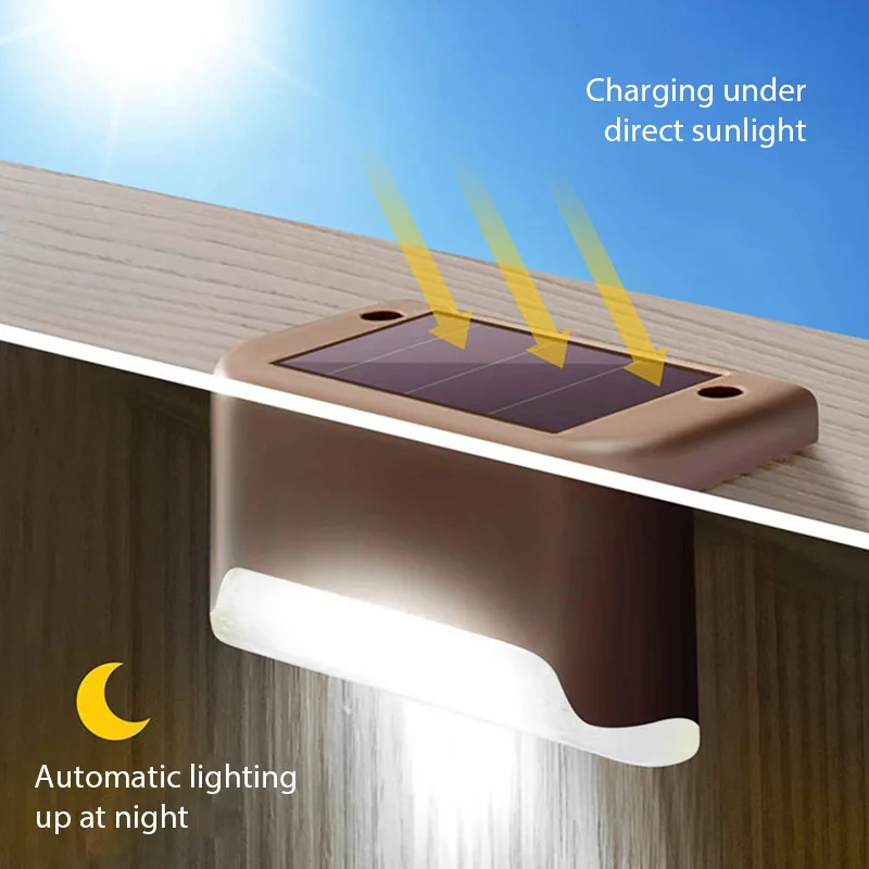 8/1 pezzi luci solari a LED lampada da giardino per esterni lampada da ponte lampada solare per scale lampada da gradino solare impermeabile arredamento da giardino per patio