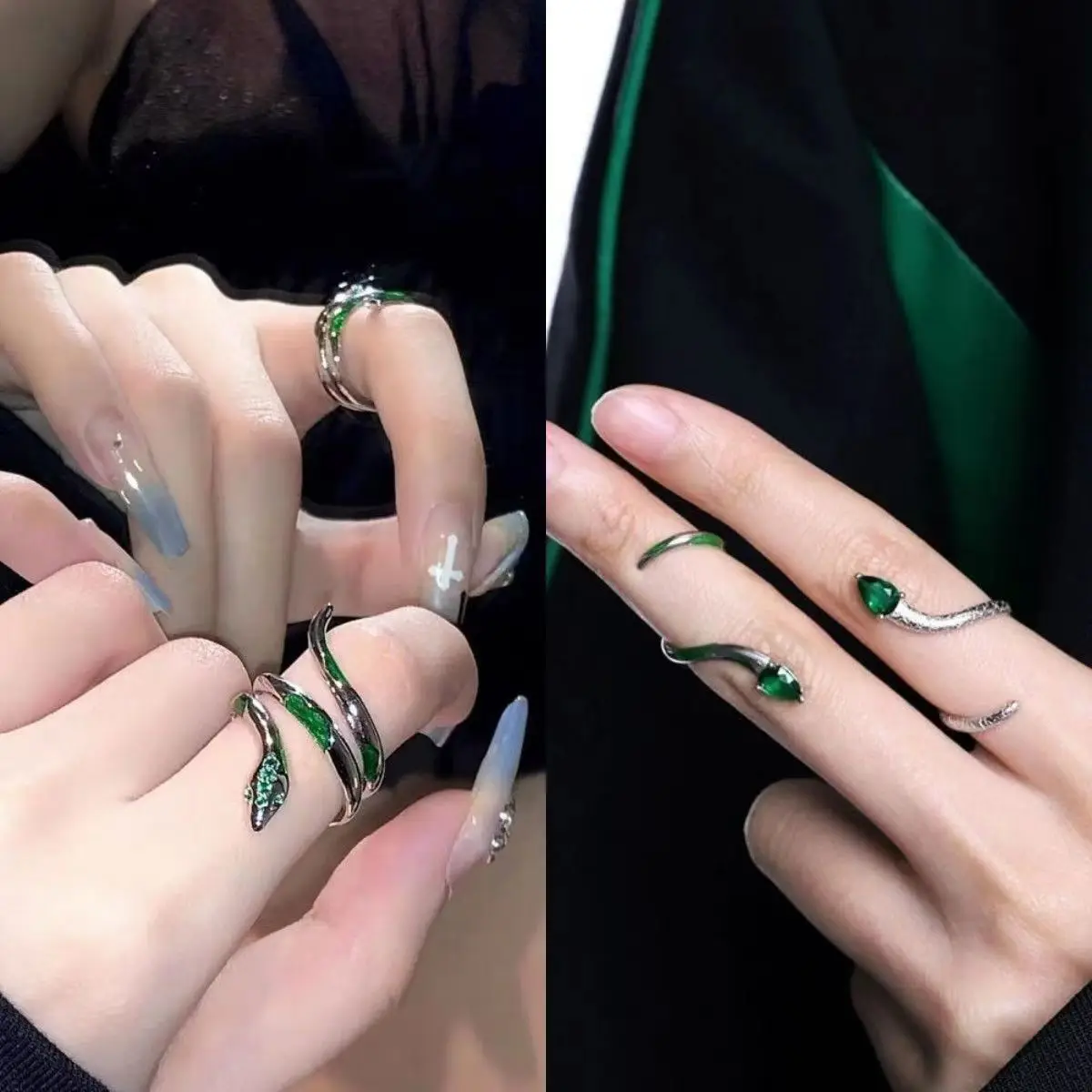 Harry Potter Ring Slytherin Magic Fingertip Wrapped Spirit Snake Ring Harry Potter Original Joint Ring Snake House Girl Geschenk