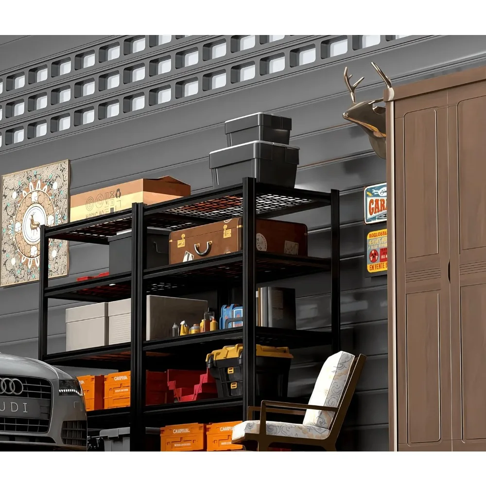 وحدة رفوف معدنية من 5 طبقات، أرفف تخزين قابلة للتعديل، 72 بوصة ارتفاع × 35.43 بوصة عرض × 15.8 بوصة D أرفف جراج شديدة التحمل للمستودعات #2