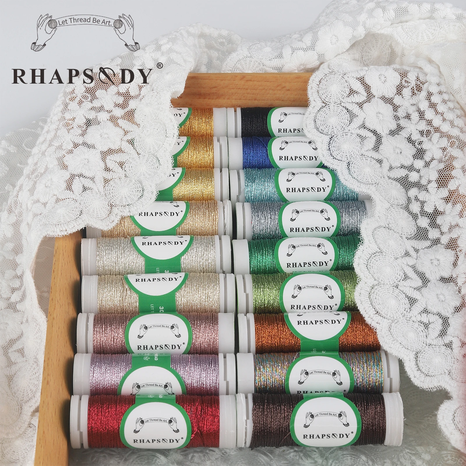 Rhapsody Premium 3 Strands Metallic Embroidery Thread Crochet DIY Bracelet Stitch Tatting Earrings Knitting Craft 18Colors Set