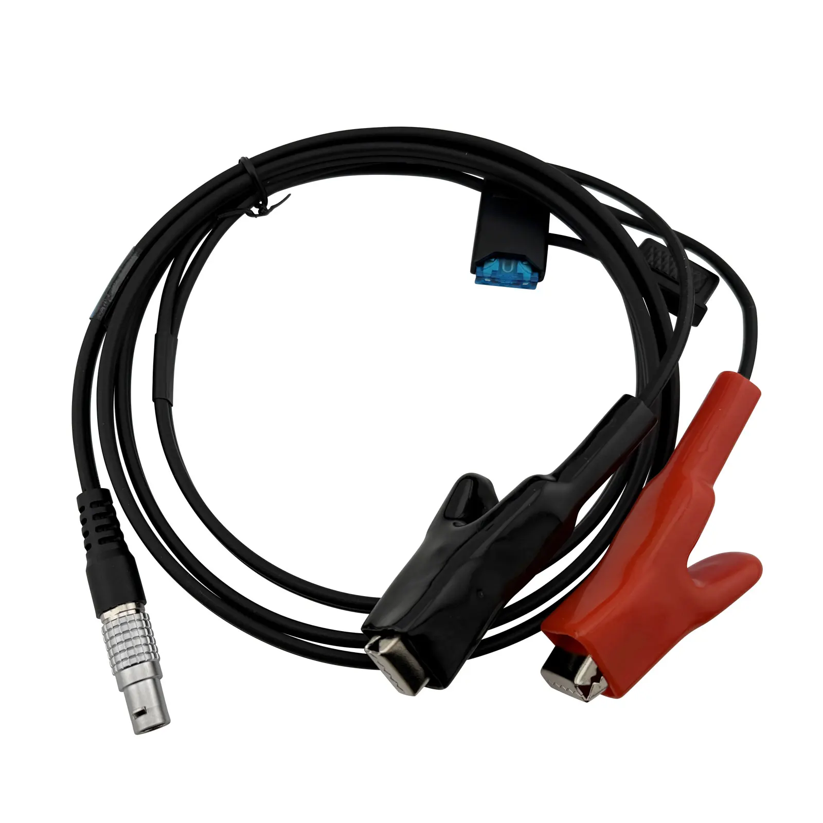 Cable de Alimentación de Alta Resistencia 565855 para Sistema Leica SR530 1200 GNSS GPS de 5 Pines (1B) con Fusible de Batería y Pinzas de Cocodrilo para Navegación en Exteriores