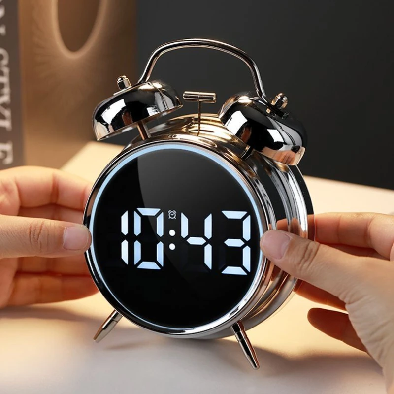 Nordic Small Wake Up Clock Large Volume Alarm Clock Get Up Time Bathroom Accessories Household Special Students Metal Bell New