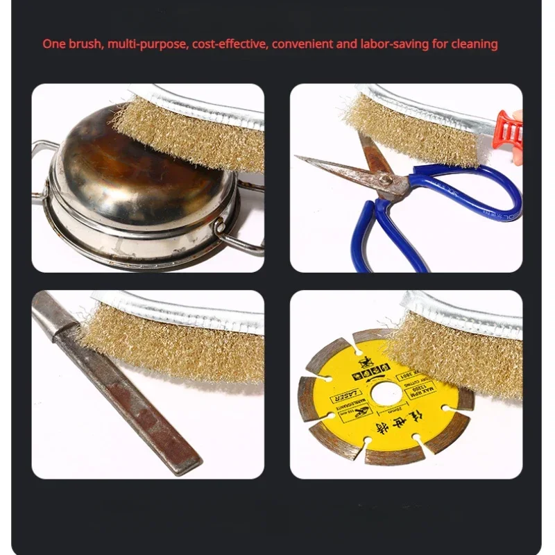 فرشاة شواء من الفولاذ المقاوم للصدأ مطلية بالنحاس مقاس 9 بوصات مع شعيرات سلكية، مناسبة لتنظيف شواية الشواء/النزهة والتخييم