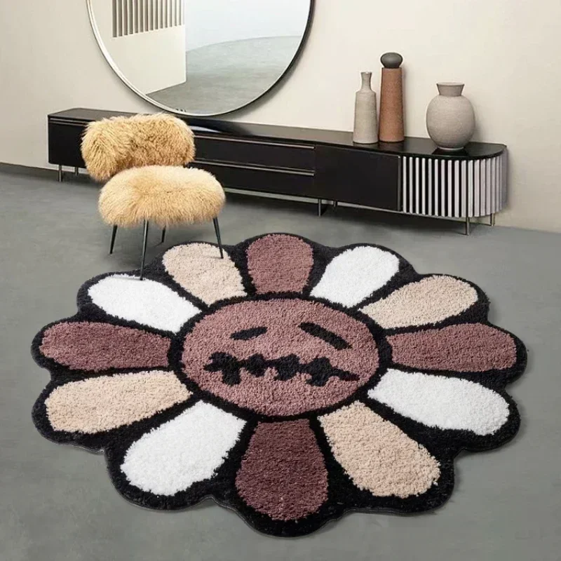 Getuft zonnebloemtapijt Badkamer Esthetisch antislip vloerkleed Jack Cactus Bloemenmat Slaapkamertapijt Woonkamer Decoratie Ornament