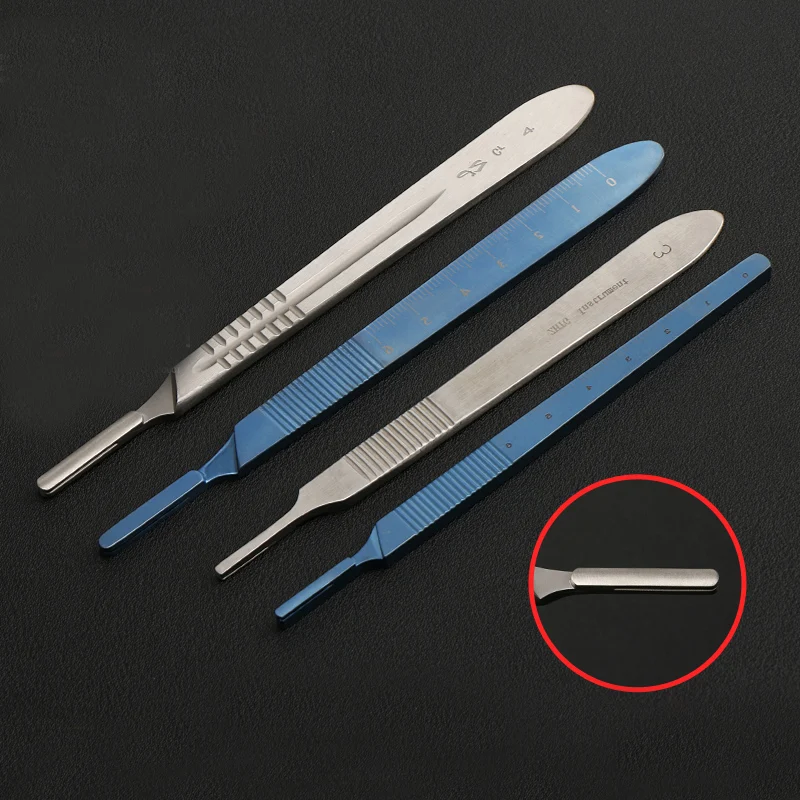 Stainless steel with scale No. 3 No. 4 shank beauty plastic equipment double eyelid surgery knife handle long handle