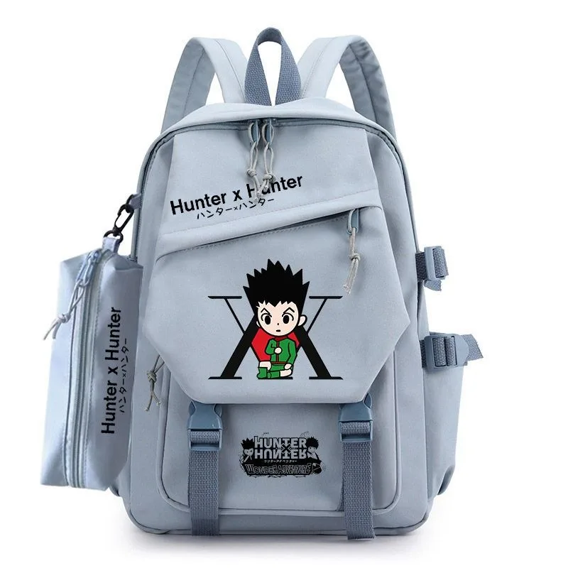 33×14×43cm Blue, Hunter x Hunter, Student Kids Teens School Bags, Large Capacity Mochilas Anime Backpacks For Girls Boys Gift