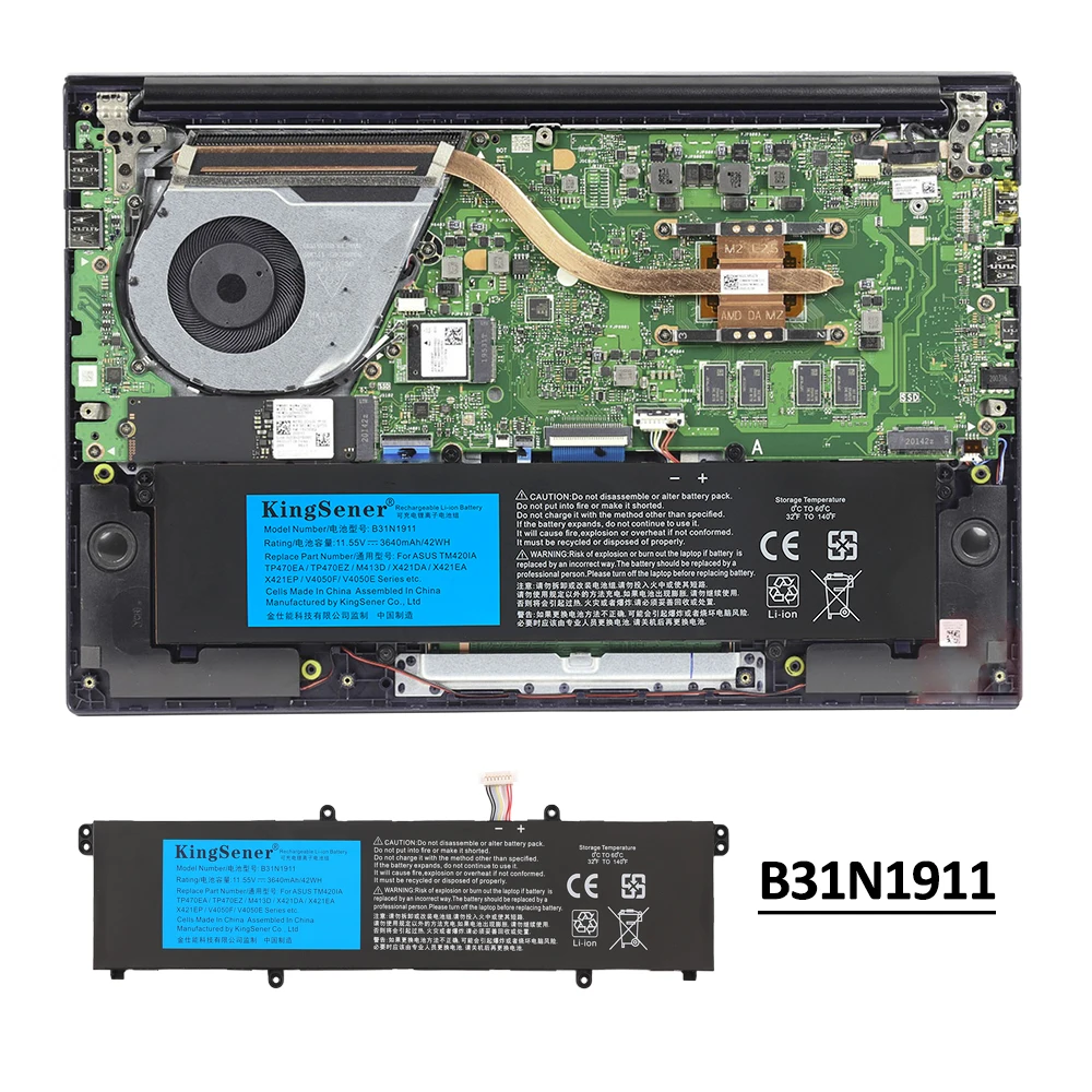 Bateria KingSener B31N1911 do ASUS VivoBook Flip 14 TM420IA TP470EA M413DA M413DA-EK162T M413DA-EK007T X421DA X421E M1502IA — zdjęcie produktu 6