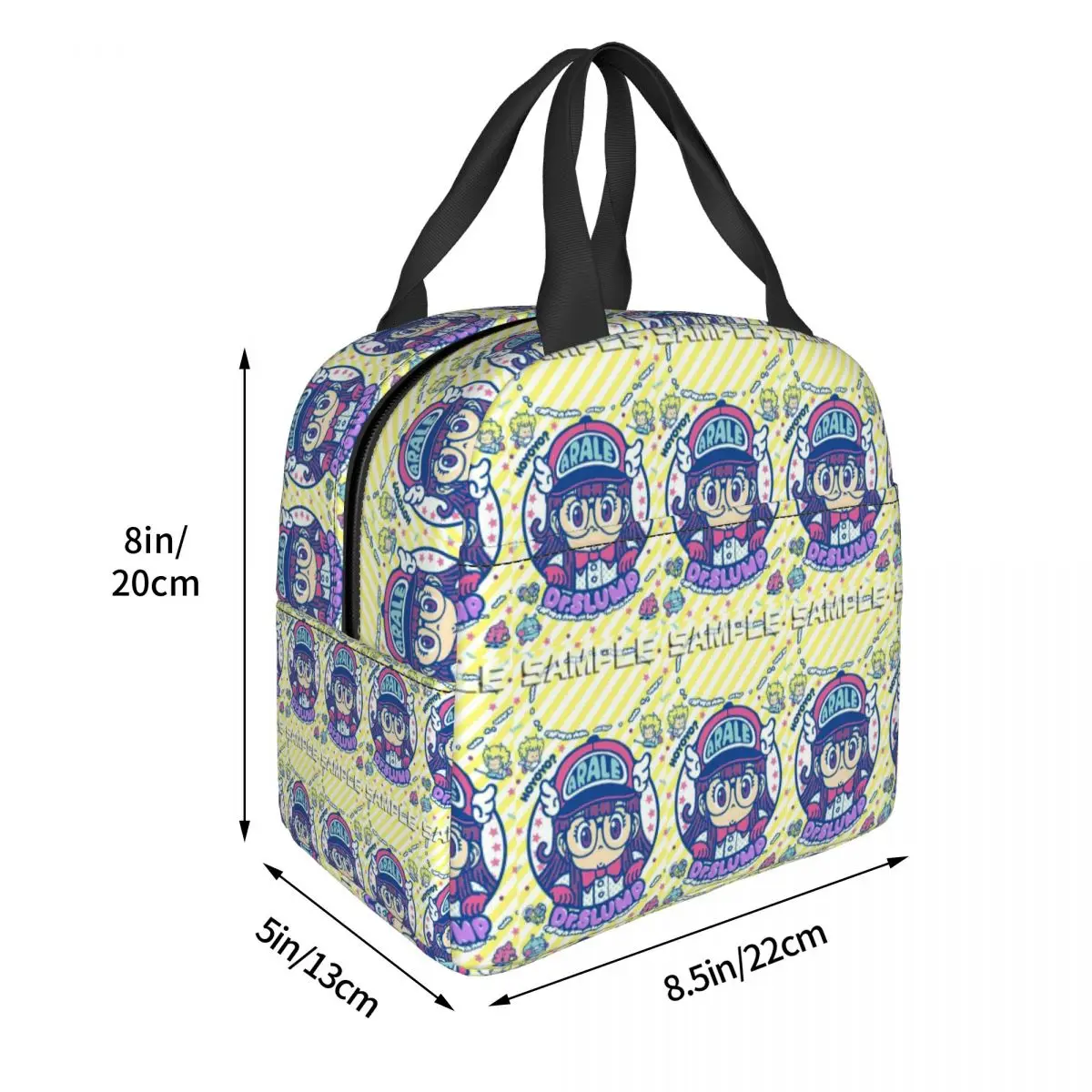 Cute Dr.Slump-Robot Girl Arale Hoyoyo Insulated Lunch Bag for Women Children Portable Food Boxes Thermal Lunch Box Tote