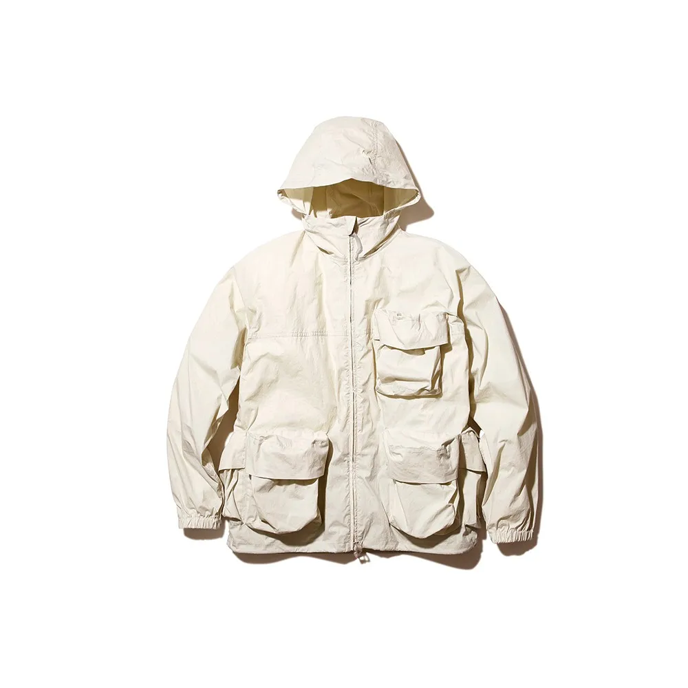 

Snow Peak Indigo Parka Jaet Mountain Series 3D ket Свободная посадка Всесезонная повседневная мужская ветровка на молнии с капюшоном Pure Color