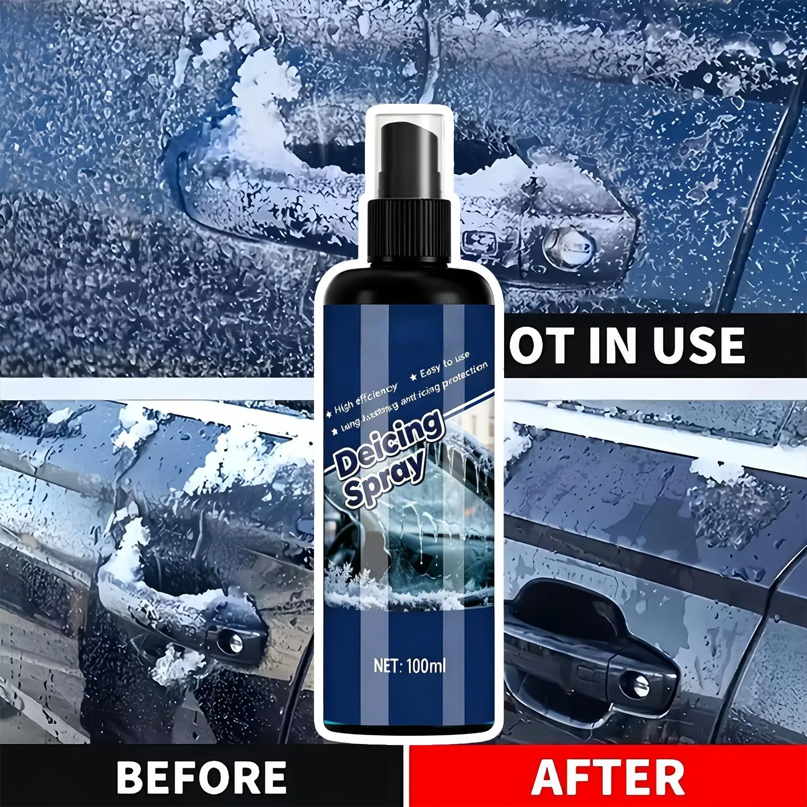 100ml Freezer Defroster Spray With Scraper Fast Ice Remover Fridge Defrost Cleaning Tool Quickly Remove Ice No Odor for Kitchen