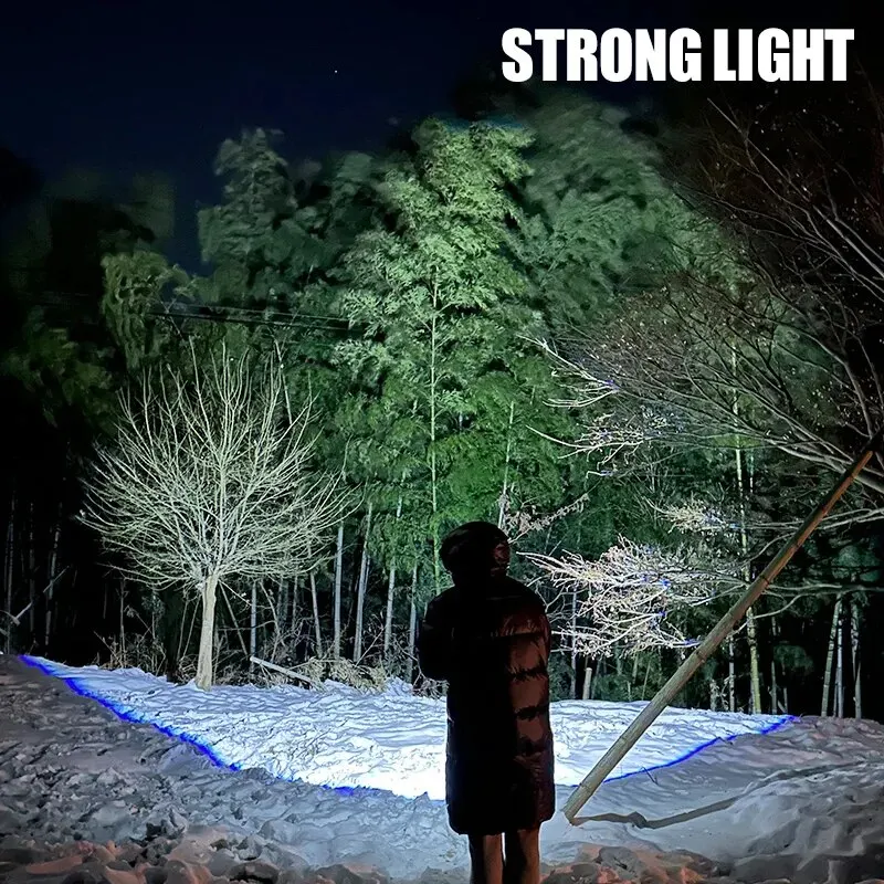 Strong LED Flashlight Super Bright Mini Portable Three-eye Monster Multi-function Magnet Charging Home Outdoor Portable Light