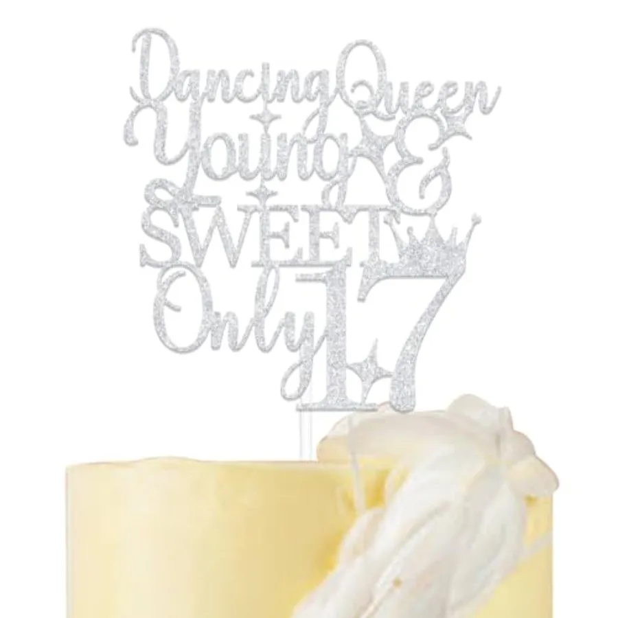 

Dancing Queen Young Sweet Only 17 Топпер для торта Happy Girls 17th Birthday Cake Decor Cheer 17 Years Old Party Decor Happy 17th Bi