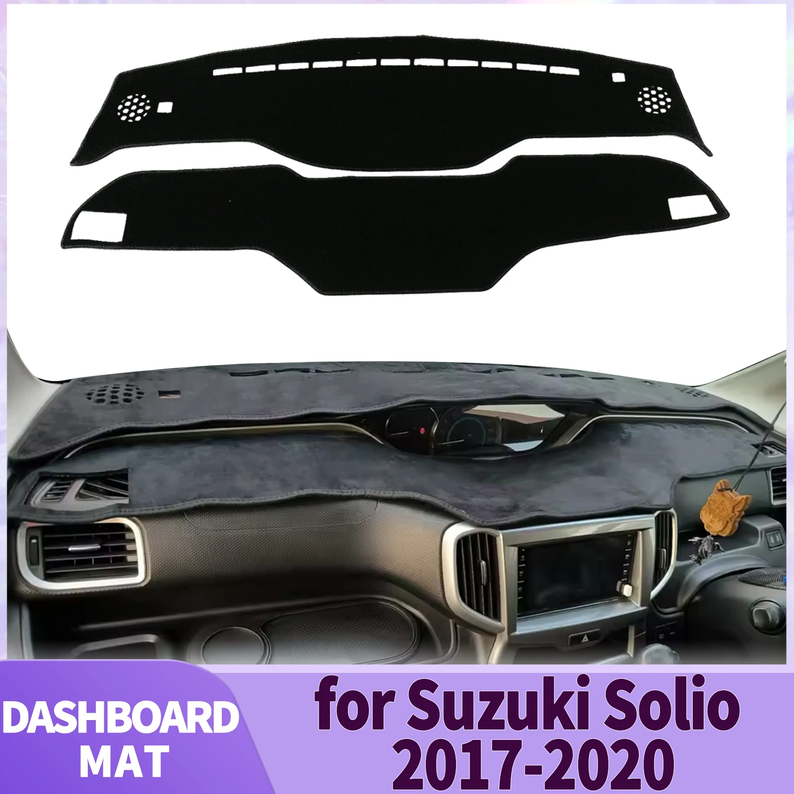 

fit for Suzuki Solio 2017 2018 2019 2020 RHD Car Accessories Dashmat Dashboard Cover Pad DashMat Sunshade Protective Carpet
