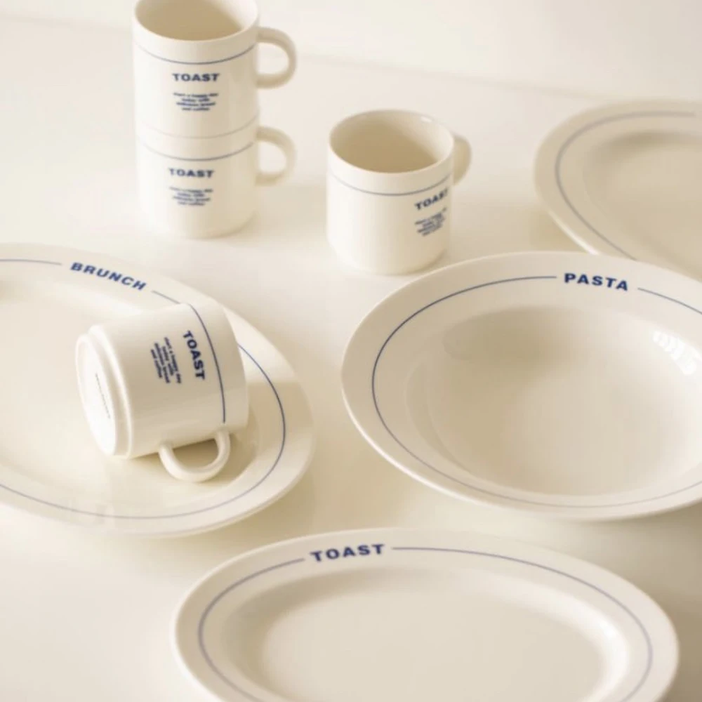 

Ретро письмо, простая овальная тарелка для макарон, набор обеденной посуды для церемонии одного человека, корейский набор для взрослых, Sle Cerc Diware