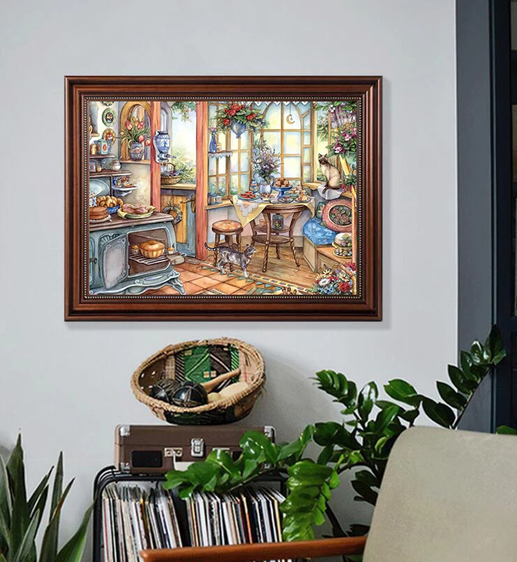 New Full Diamond Painting House Cross Stitch Kits 5D DIY Diamond Mosaic Sweety Shop Landscape Embroidery Cake Wall Decor Art