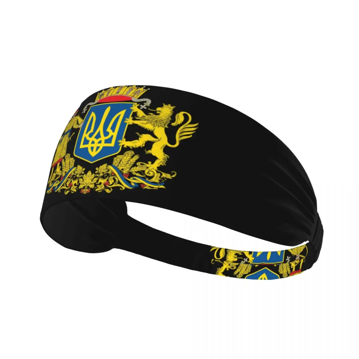 Custom Coat Of Arms Ukraine Sports Headbands for Tennis Non Slip Stretchy Ukrainian Flag Moisture Wicking Sweatband Men Women