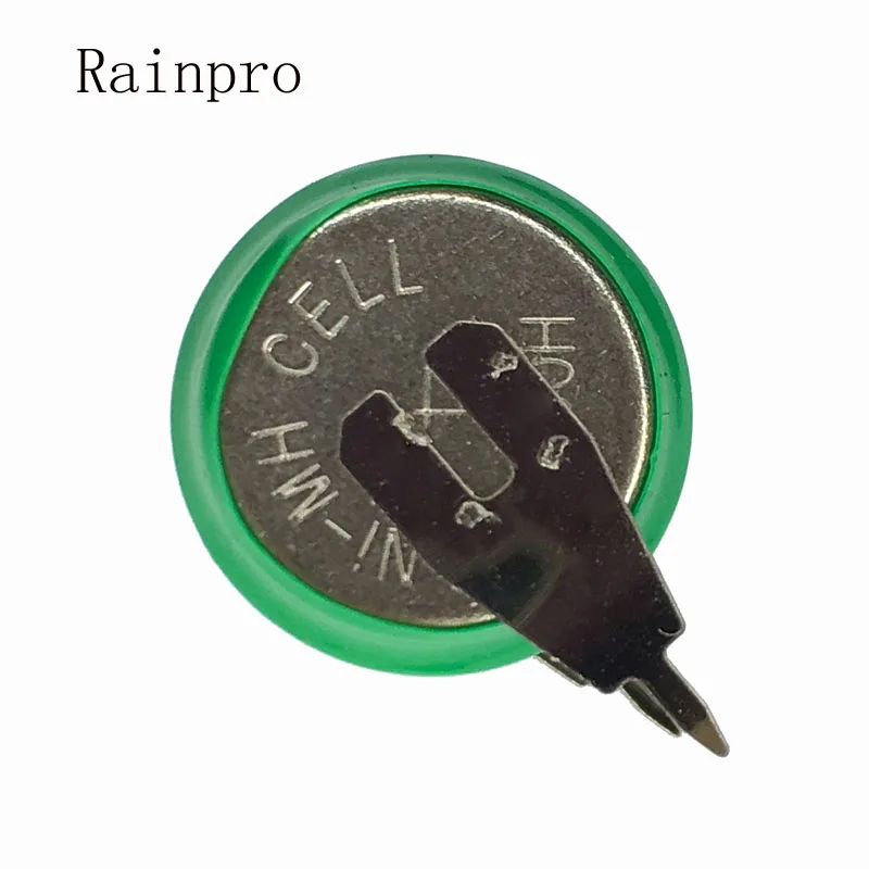 2 unids/lote 3,6 V 80mAh NI-MH Ni MH baterías con pines batería de botón recargable para lámpara de césped con memoria de reloj