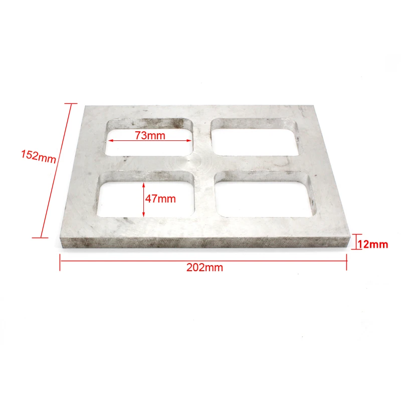 Aluminum Mould Frame for Jewelry Casting Four Grid 12mm Thickness Vulcanizing Mold Rubber Die