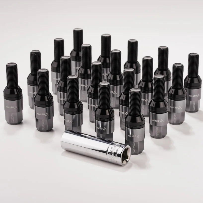 New20Psc Steel+Aluminium Alloy Taper Lug Bolt Cone Seat Wheel Bolts Lug Nuts With Caps M12*1.5 M12*1.5 M14*1.25 M14*1.5 For BMW