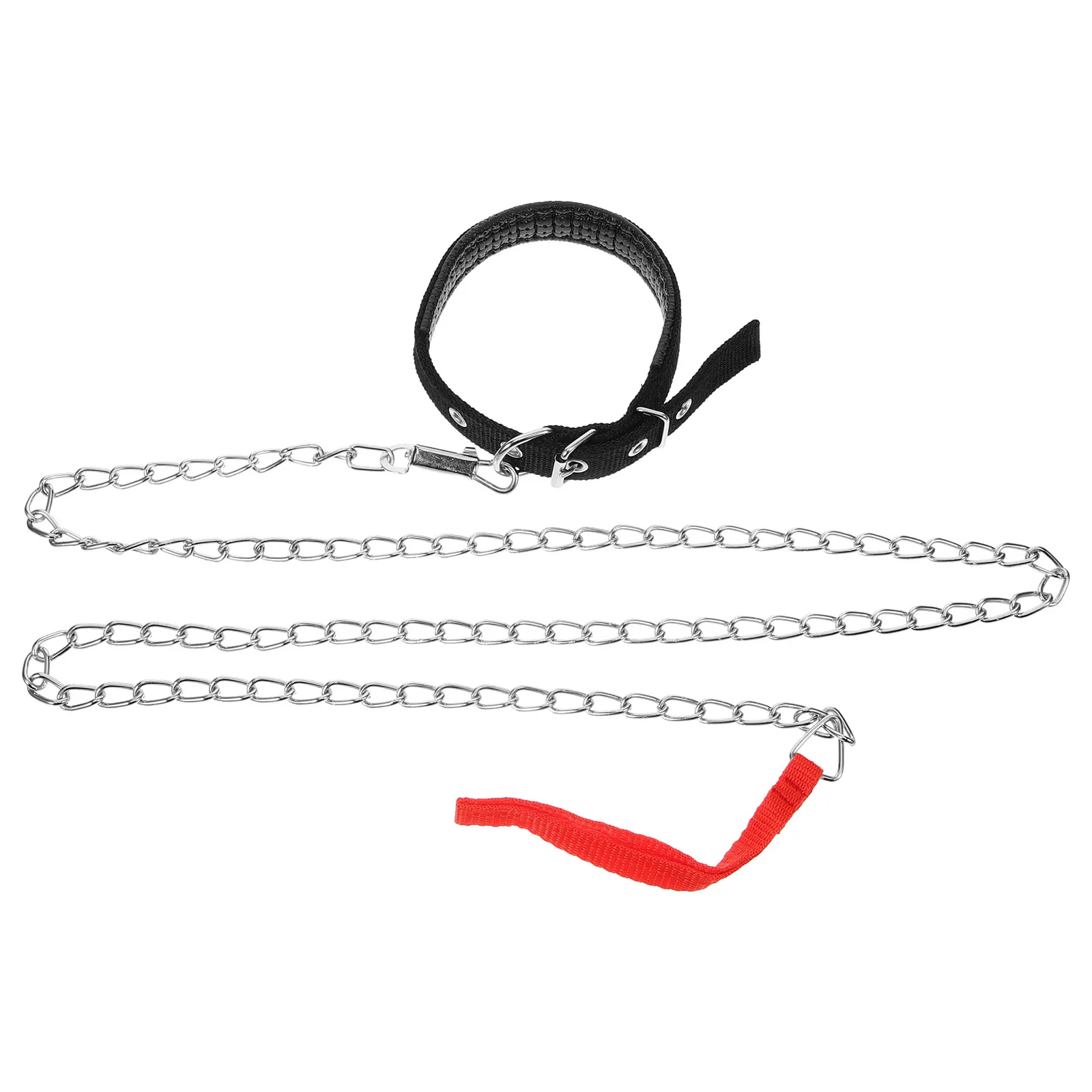 

2pcs Dog Collar Set Durable Adjustable Strong Chain For Walking Outdoor Pet Sports 7.5-30Kg Black Supplies