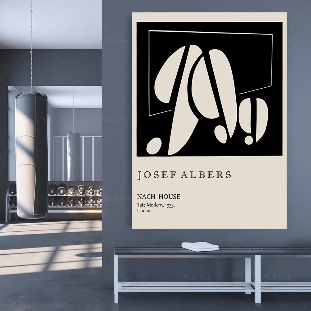 Josef Albers Digital Print, Bauhaus Poster, Boho Canvas Wall Art, Our New Home.