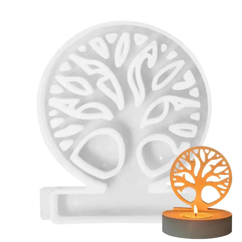 Tree Candlestick Silicone Molds Tree-Inspired Silicone Molds For Resin Candlesticks Tealight Candles Holders Resin Molds For