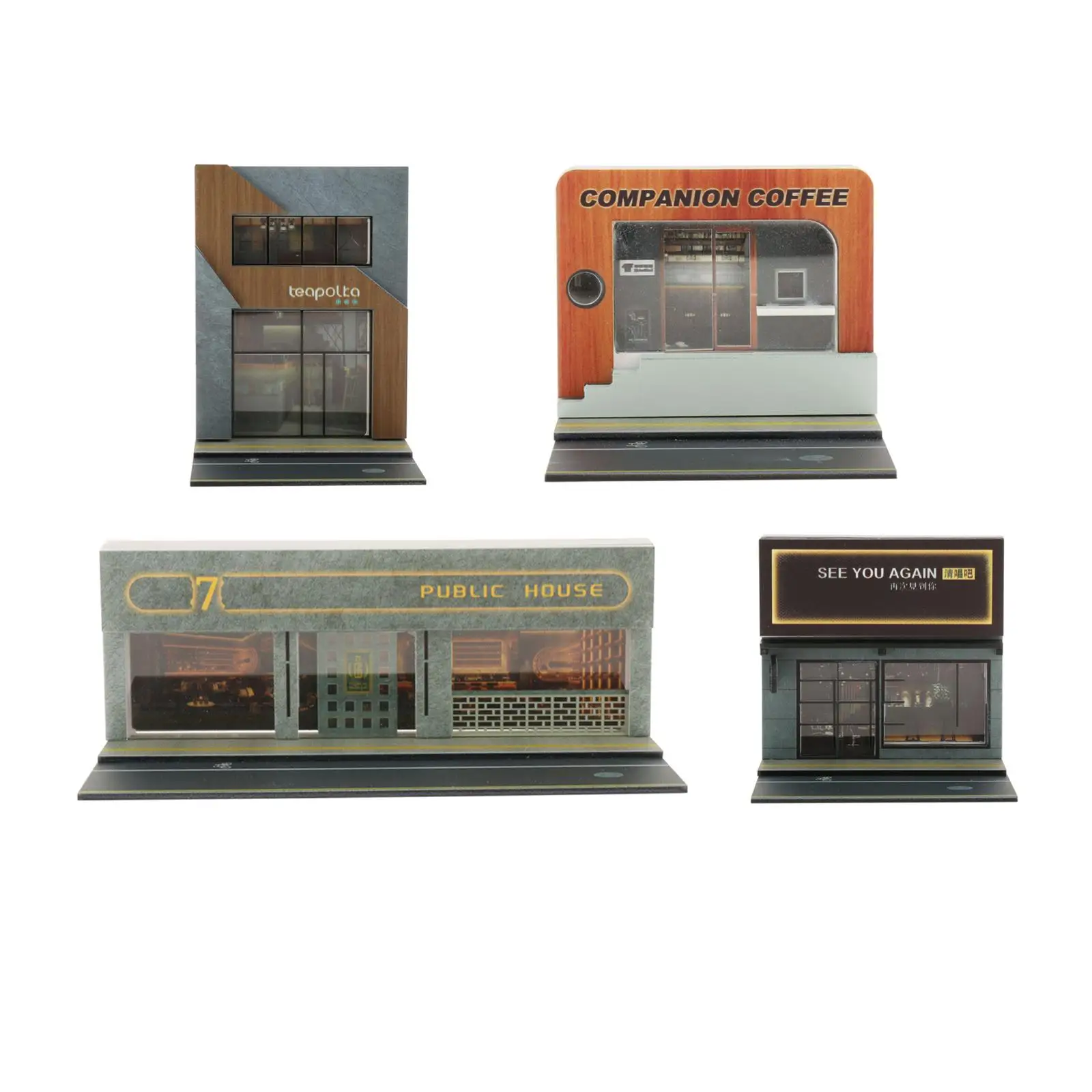 

1/64 Scenery Diorama Parking Lot Mini Building Model Background Miniature Street